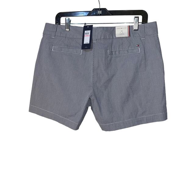 Tommy Hilfiger Women's 5 Inseam Shorts, Size 10, Blue White Stripe - Picture 9 of 9